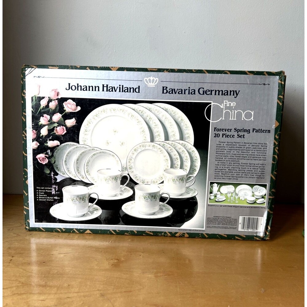 Vtg Johann Haviland Forever Spring 20 Pc Set New Open Box Bavaria New Open Box